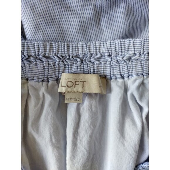 LOFT Petite, vintage dress with white and blue stripes, cotton, for women, XXSP - Picture 6 of 9